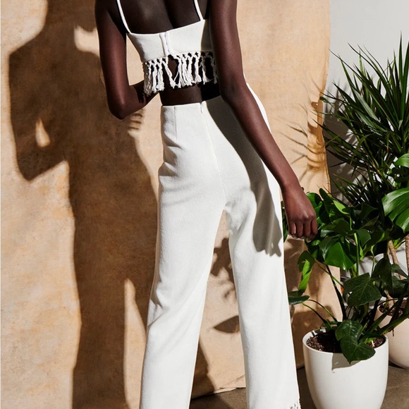 SAYLOR STERLING FRINGE RIB KNIT JUMPSUIT - Picture 4 of 5